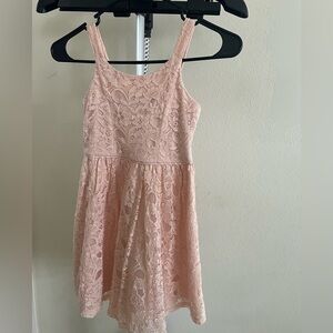 Kids Floral Denim and Lace Dress Set